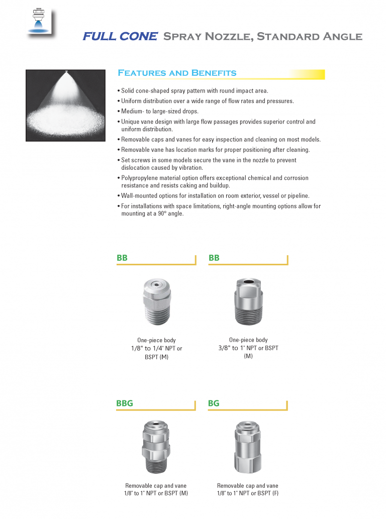Cone Spray, White Back- Standard- Low Output, 4 LB/MIN main image 0